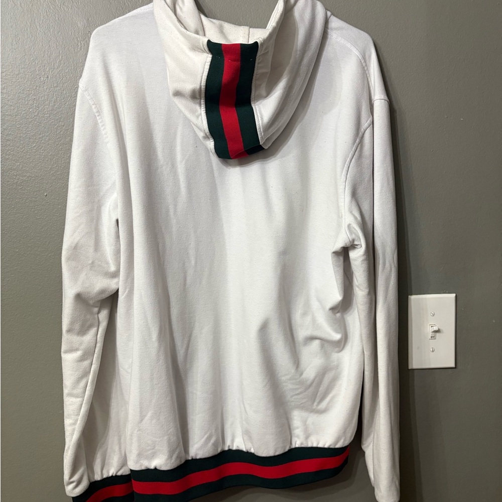 Gucci White Sweater with Red and Green Stripes